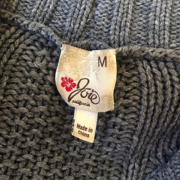 Joie Cardigan Sweater CASHMERE WOOL Shawl Collar Gray Button Closure & Belt - Picture 8 of 14